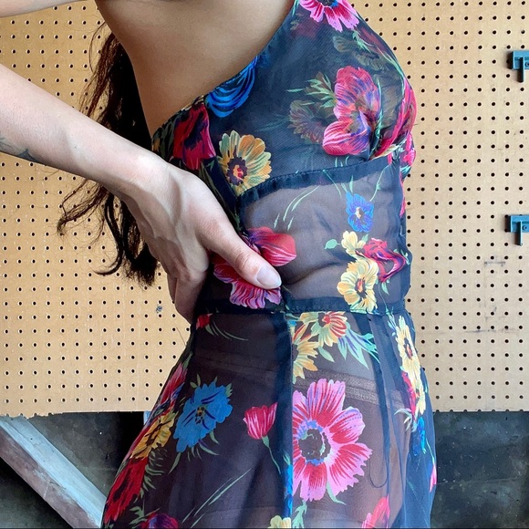 VINTAGE CHIFFON FLORAL ROMPER - Picture 6 of 6
